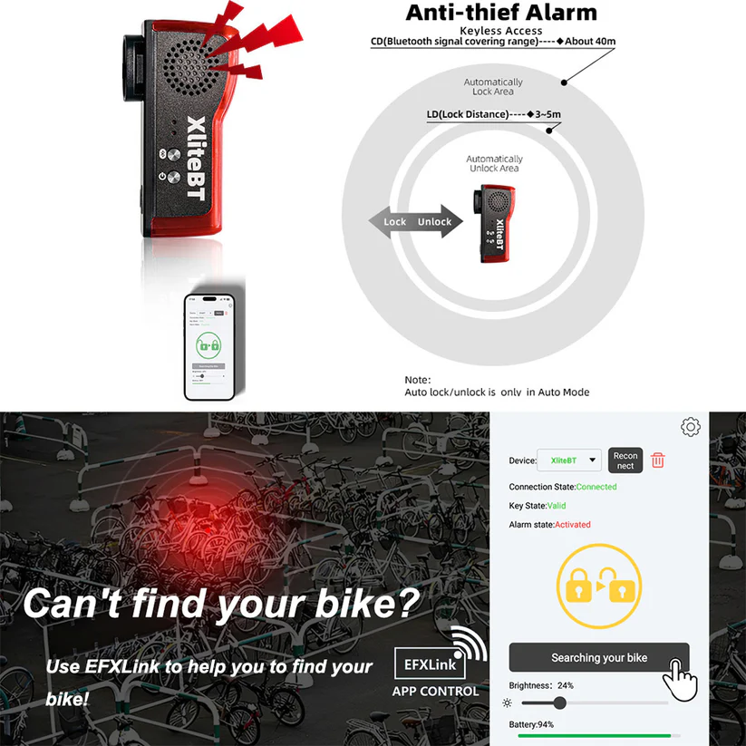 Luz trasera ALARMA  Enfitnix Xlite BT