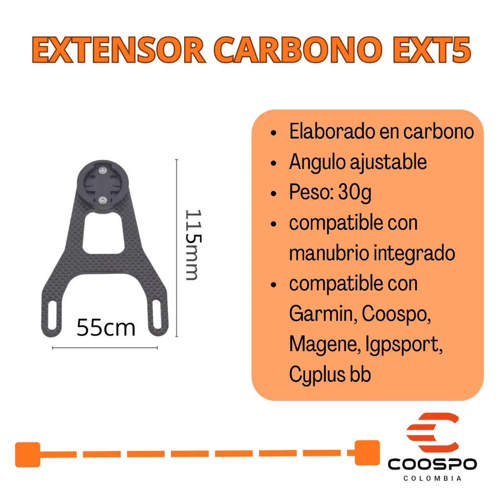 extensor carbono vision 55mm